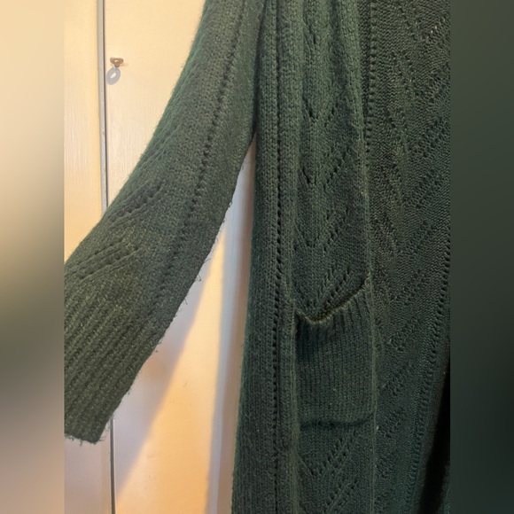 Chelsea & Violet Duster Cardigan Forest Green Size Small - Picture 3 of 5